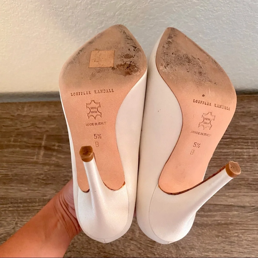 Loeffler Randal Satin Tulle Bridal Pumps - Picture 9 of 9